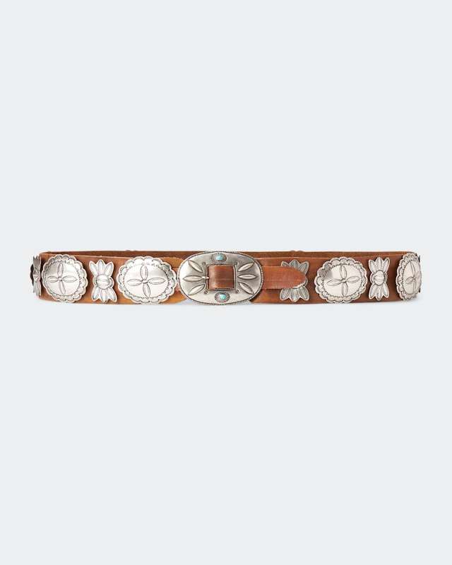 Casted Concho Leather Belt